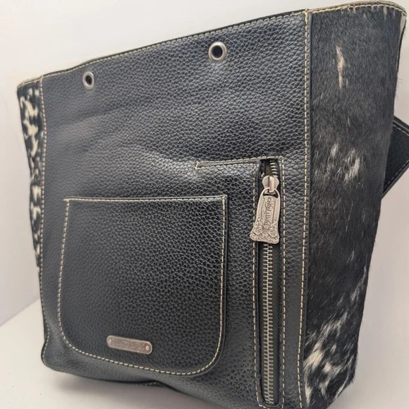 Trinity Ranch Rare Studded Spotted Cowhide Leather Bag Purse & Wallet Crossbody - Picture 7 of 11